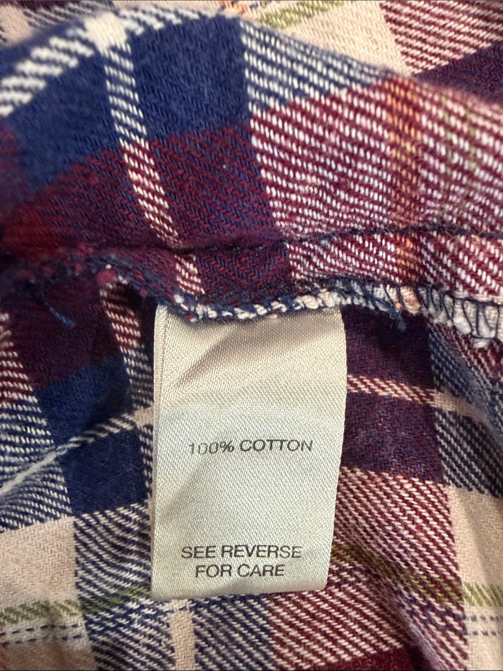 BKE Burgundy, Navy and Cream Plaid Button-Down Shirt - Picture 7 of 10